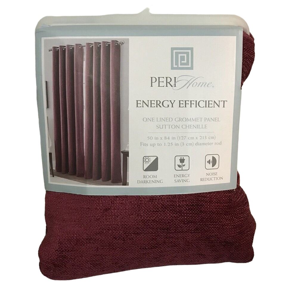 Peri Home Energy Efficient 50" X 84" Formosa Sutton Chanille Grommet Panel Dark